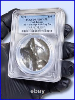 SILVERLAND THE WAVE 2023 $10 2 oz Silver HR Coin Cook Islands