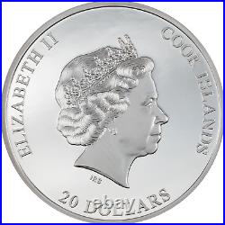 SILVER BURST 3 Oz Silver Coin $20 Cook Islands 2022