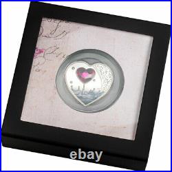 SILVER HEARTS BRILLIANT LOVE 2022 Cook Islands 22g silver proof coin