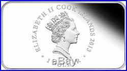 SNAKE Lunar Year Rectangle 4 Four Coin Set 1$ Cook Islands 2013