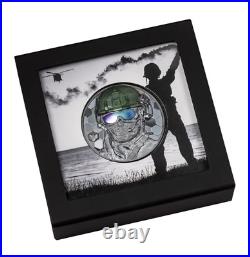 SPECIAL FORCES Real Heroes 3 Oz Silver Black Proof Coin 20$ Cook Islands 2022