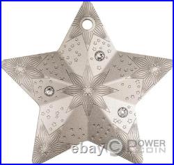 STARRY SKY STAR Holiday Ornament 1 Oz Silver Coin 5$ Cook Islands 2024