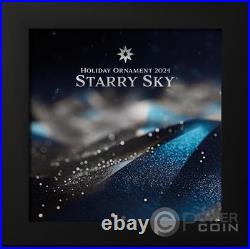 STARRY SKY STAR Holiday Ornament 1 Oz Silver Coin 5$ Cook Islands 2024
