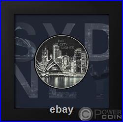 SYDNEY Big City Lights 1 Oz Silver Coin 5$ Cook Islands 2023