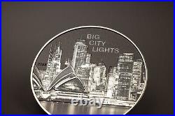 SYNDEY Big City Lights 1 oz. Silver Proof Coin $5 Cook Islands 2023