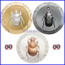 Scarab Selection II 2017 Cook Islands Set of 3 x $5 Silver 1Oz Coins Perfect