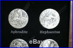 Scarce 2016-17 Cook Islands Gods Of Olympus 12 Coin Silver Coin Medal Set