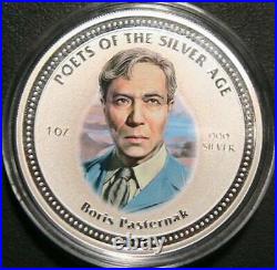 Set of 4 coins 2 dollars Cook Islands Poets of the Silver Age