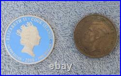 Set x2 Coins 1938 Australia One Crown + 2008 Cook Islands One Dollar Proof Crown