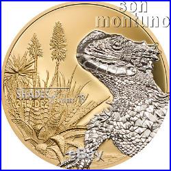 Shades of Nature SUNGAZER LIZARD Silver Proof Coin 2018 Cook Islands $5 Dollars