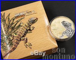 Shades of Nature SUNGAZER LIZARD Silver Proof Coin 2018 Cook Islands $5 Dollars