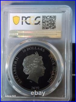 Silver Blue Skies-Propeller 2020 $10 Cook Islands 2oz PCGS Black PR70DCAM FDOI