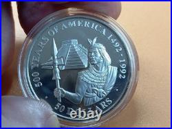 Silver Coin Inca Prince 1990 Cook Islands 500 Years of America 1492 1992 Spain