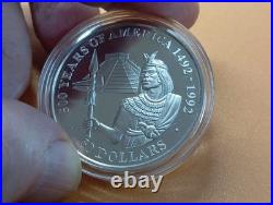 Silver Coin Inca Prince 1990 Cook Islands 500 Years of America 1492 1992 Spain