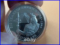 Silver Coin Inca Prince 1990 Cook Islands 500 Years of America 1492 1992 Spain