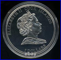 Silver Proof Coin Cook Islands 2008 $5 Pultusk Poland Meteorite Insert COA
