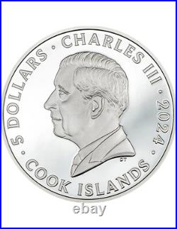 Silver coin Iron Maiden 1 Oz Silver Coin 5 Dollars Cook Islands 2024