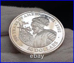 Silver coin spanish colonial Vasco Nunez Balboa Cook Islands 50 Dollars 1990 Silver coin spanish colonial Vasco Nunez Balboa Cook Islands 50 Dollars 1990