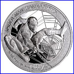 Spider-Man Marvel Homecoming 1 oz Silver Proof Coin Cook Islands 2017