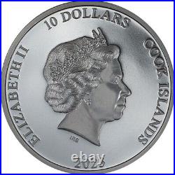 Steam Dream Train The Journey 2oz Black Proof Silver Coin 10$ Cook Islands 2023