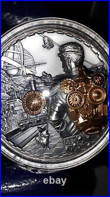 Steampunk JET PACK? 3oz High Relief Silver Coin $20 Cook Islands 2021