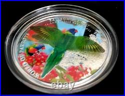 Sterling Silver 3D Coin Rainbow Lorikeet Mintage 2,500 (2015)