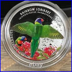 Sterling Silver 3D Coin Rainbow Lorikeet Mintage 2,500 (2015)