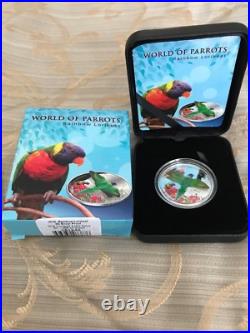 Sterling Silver 3D Coin Rainbow Lorikeet Mintage 2,500 (2015)