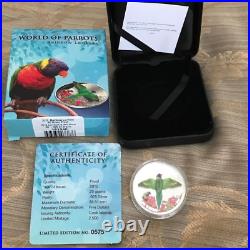 Sterling Silver 3D Coin Rainbow Lorikeet Mintage 2,500 (2015)