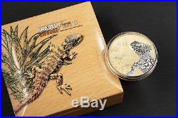 Sungazer Lizard Shades Of Nature 2018 $5 Pure Silver Coin Cook Islands