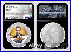 TELEGRAPH Abraham Lincoln Graded MS70 1/2 Oz Silver Coin 2$ Cook Islands 2022