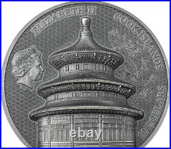 TEMPLE OF HEAVEN Beijing 2 Oz Silver Coin $10 Cook Islands 2023