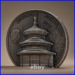 TEMPLE OF HEAVEN Beijing 2 Oz Silver Coin $10 Cook Islands 2023