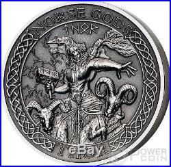 THOR Norse Gods High Relief 2 Oz Silver Coin 10$ Cook Islands 2015