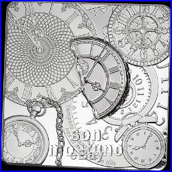 TIME CAPSULE COIN 1 oz Square Shaped Silver Proof-Like Coin 2017 Cook Islands $5