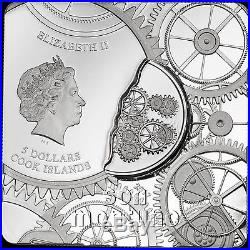 TIME CAPSULE COIN 1 oz Square Shaped Silver Proof-Like Coin 2017 Cook Islands $5