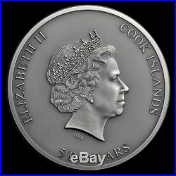 TRAPPED 1 Oz Antique Silver Coin 5$ Cook Islands 2019