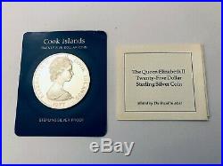 The Queen Elizabeth II $25 Dollar Sterling Silver Proof Coin-1977 Cook Islands