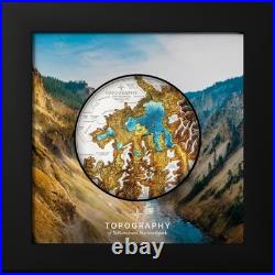 Topography Yellowstone 2025 $25 5 oz Silver Coin Cook Island CIT