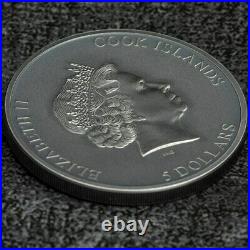 Trap Attack 1 oz Antique finish Silver Coin 5$ Cook Islands 2021