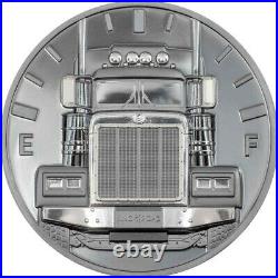 Truck King Of The Road 2022 $10 2 Oz Pure Silver Black Proof Coin -cook Islands