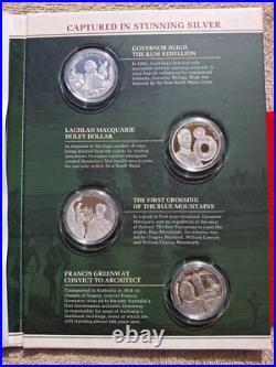 US- 2016 COOK ISLANDS- FIRST FLEET TO FEDERATION- Set of 8 $1 Silver Coins -NEW