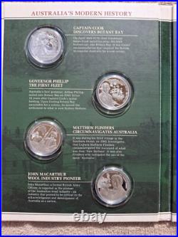 US- 2016 COOK ISLANDS- FIRST FLEET TO FEDERATION- Set of 8 $1 Silver Coins -NEW