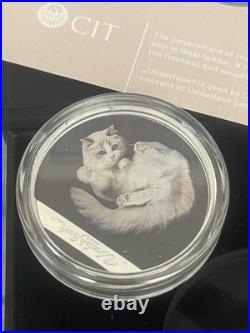 Under Cat 1 oz proof silver coin Cook Islands 2024 with the box