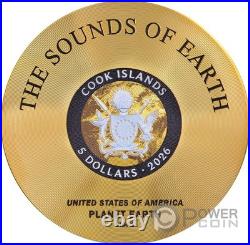 VOYAGER GOLDEN RECORD 1 Oz Silver Coin 5 Dollars Cook Islands 2026