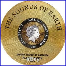 VOYAGER GOLDEN RECORD The Sounds of Earth Cook Islands 2020 SILVER COIN