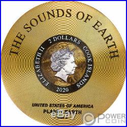 VOYAGER GOLDEN RECORD The Sounds of Earth Silver Coin 2$ Cook Islands 2020