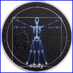 Vitruvian Man X-Ray 1 oz Proof Silver Coin 5$ Cook Islands 2021