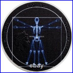 Vitruvian Man X-Ray 1 oz silver coin Cook Islands 2021