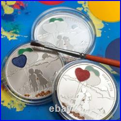 WHOLESALE LOT of 10 x 2014 $5 Paint Your Coin First Love, 6 oz net fine silver